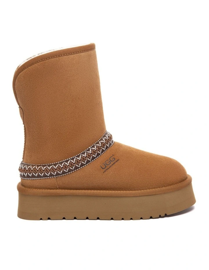 Australian Shepherd UGG Fayle Short Knitted Platform Boots image 1