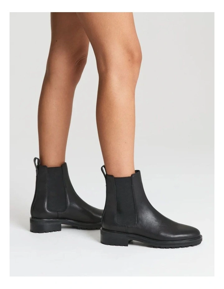 Cassie Ankle Boots- Black Leather image 5