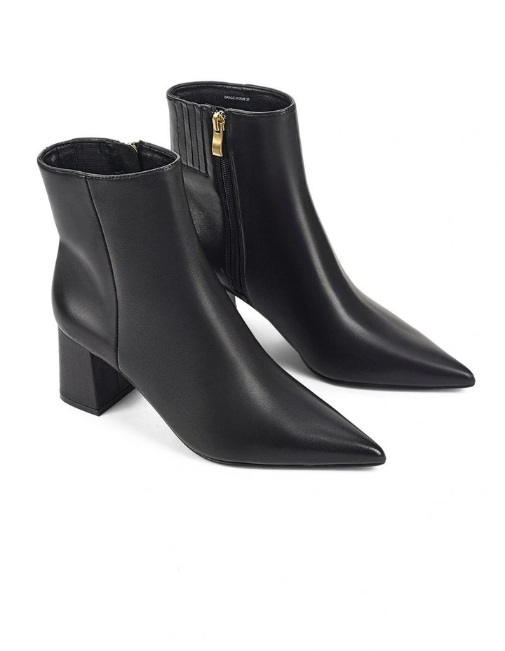 Grace Ankle Boots-Black Leather image 2