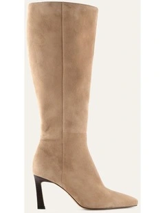 Neon Knee Boots Latte Suede