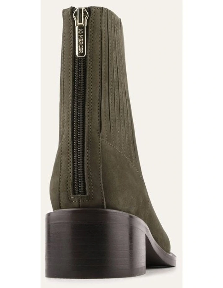 Mason Flat Ankle Boots Olive Nubuck Suede image 5