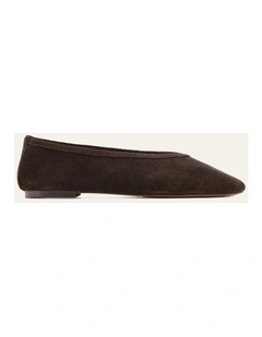 Salem Casual Flats Bitter Choc Suede