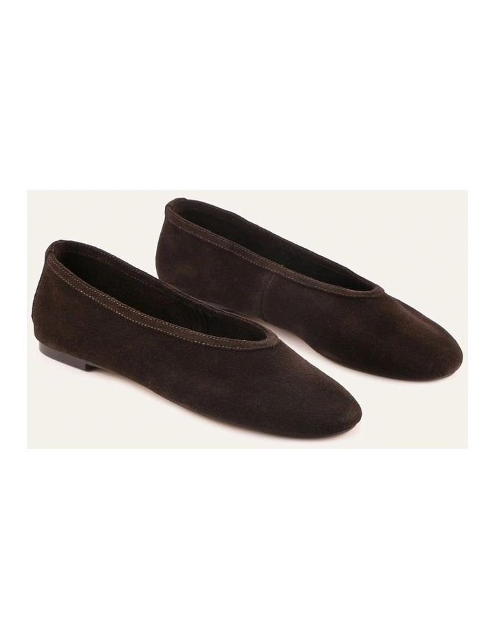 Salem Casual Flats Bitter Choc Suede image 2