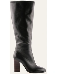 Odette Knee Boots Black Leather