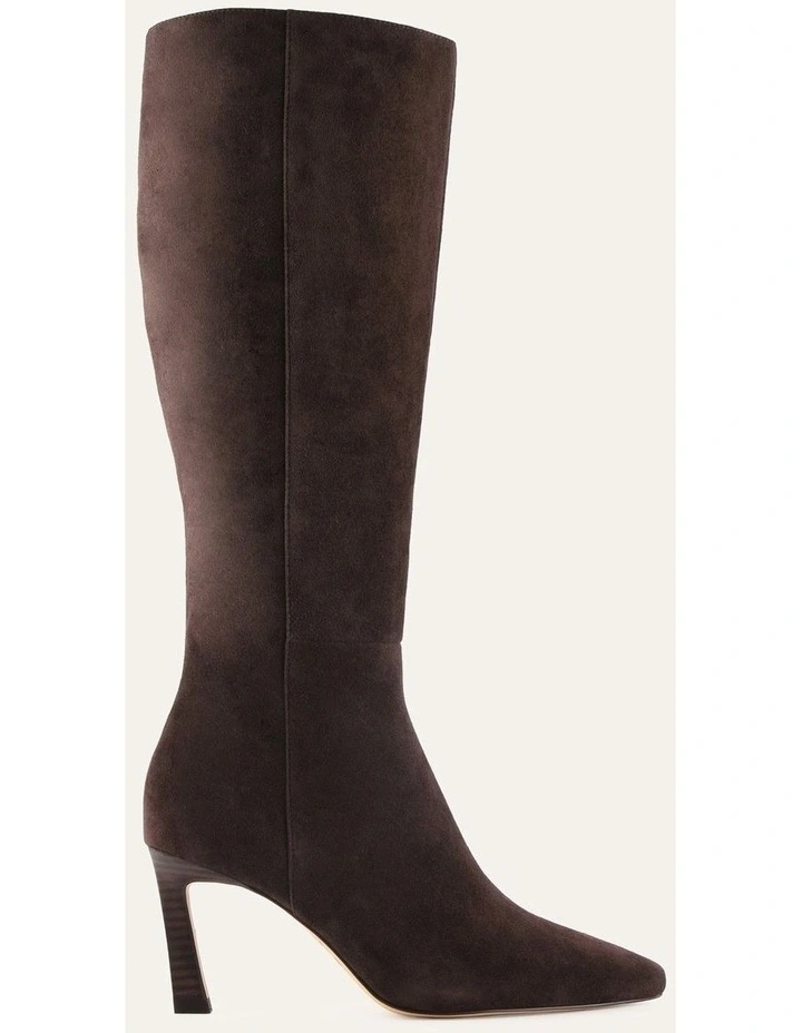 Neon Knee Boots Bitter Choc Suede image 1