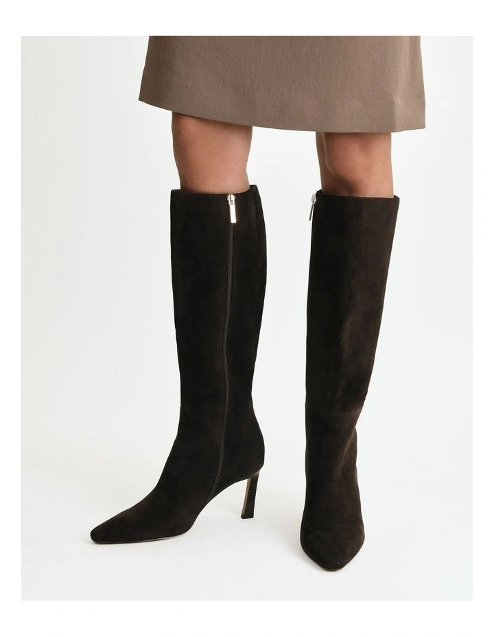 Neon Knee Boots Bitter Choc Suede image 2