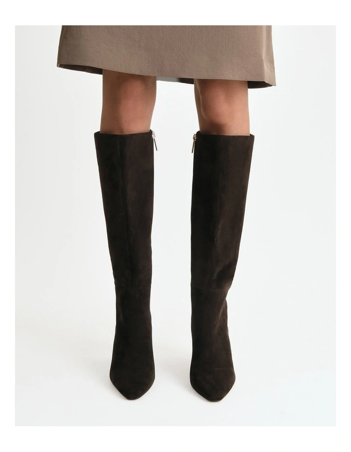 Neon Knee Boots Bitter Choc Suede image 7