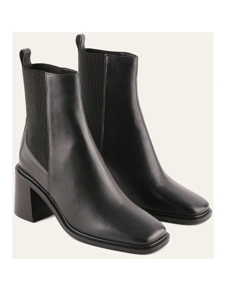 Charlie Mid Ankle Boots Black Leather image 2