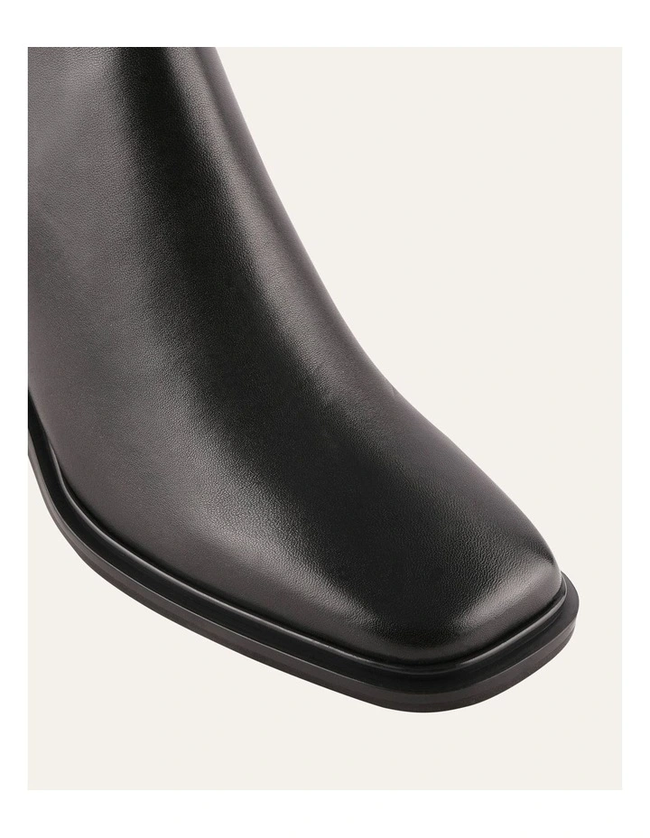 Charlie Mid Ankle Boots Black Leather image 3