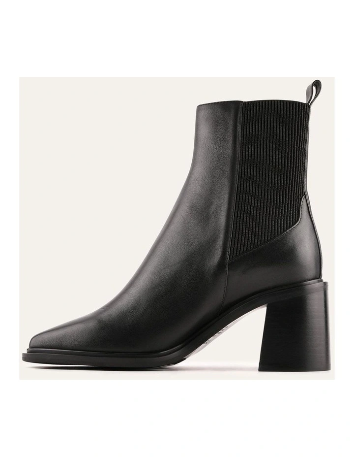 Charlie Mid Ankle Boots Black Leather image 5