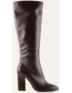 Odette Knee Boots Bitter Choc Leather