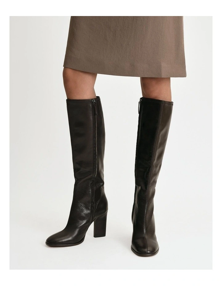 Odette Knee Boots Bitter Choc Leather image 2