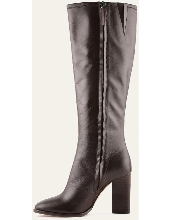 Odette Knee Boots Bitter Choc Leather image 6