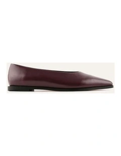 Jaxon Dress Flats Dark Merlot Leather