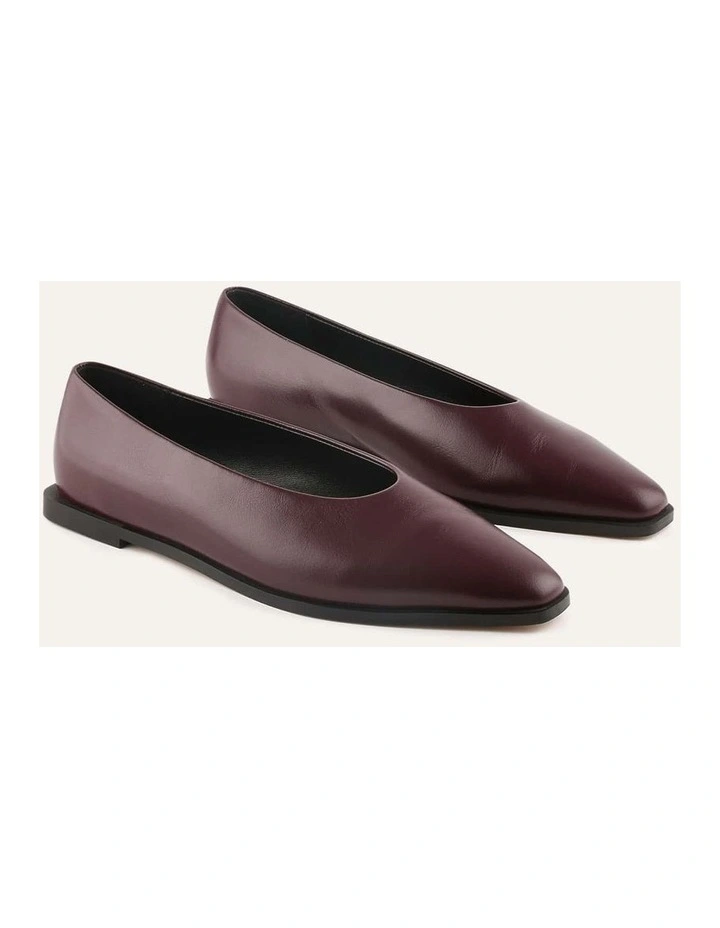 Jaxon Dress Flats Dark Merlot Leather image 2