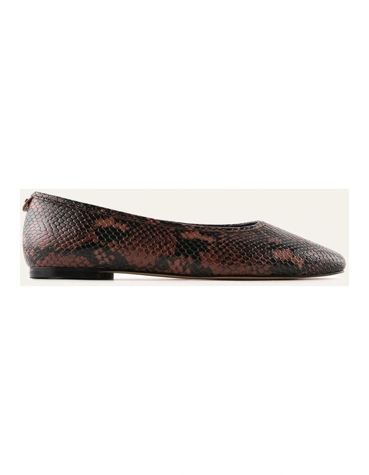 Serena Casual Flats Dark Snake Print Leather image 1