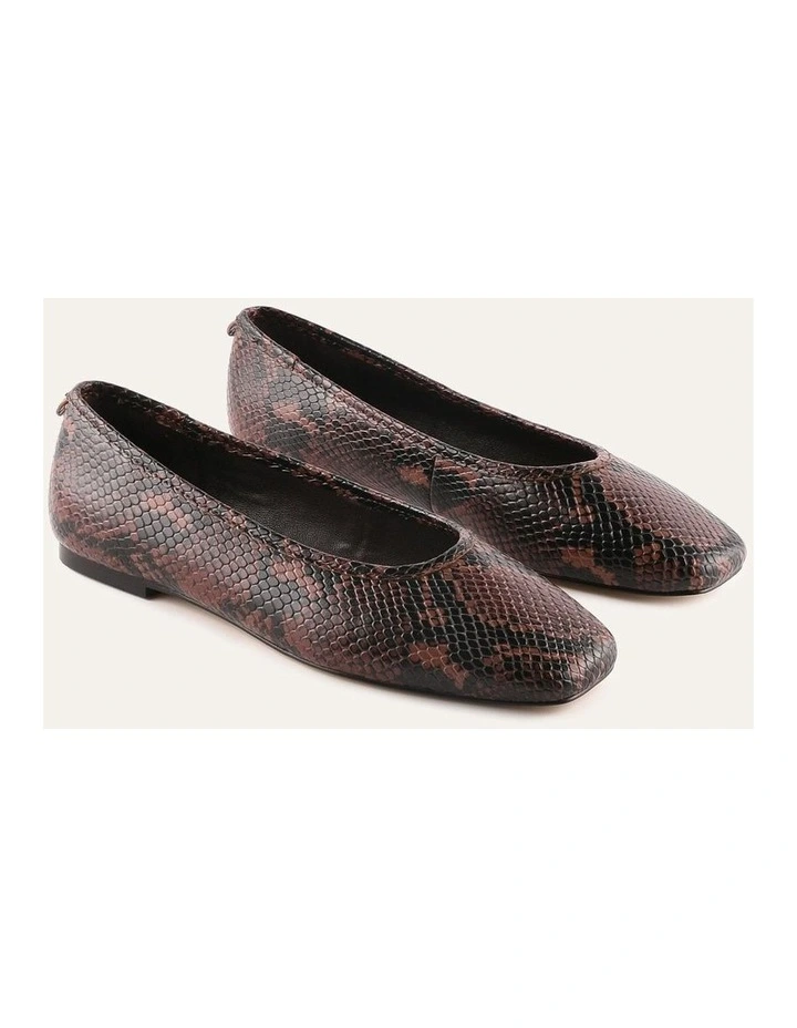 Serena Casual Flats Dark Snake Print Leather image 3
