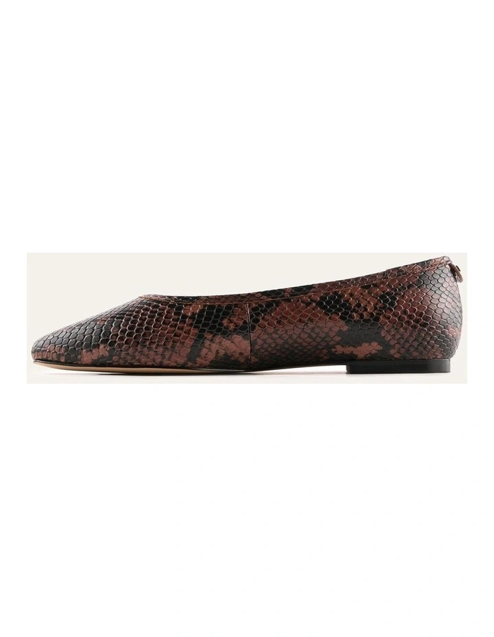 Serena Casual Flats Dark Snake Print Leather image 6