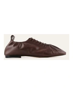 Hunter Casual Flats Chocolate Leather