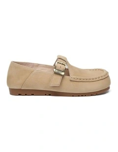 Everau Maria Unisex Adjustable Buckle Leather Loafers Flats