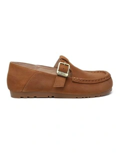 Everau Maria Unisex Adjustable Buckle Leather Loafers Flats