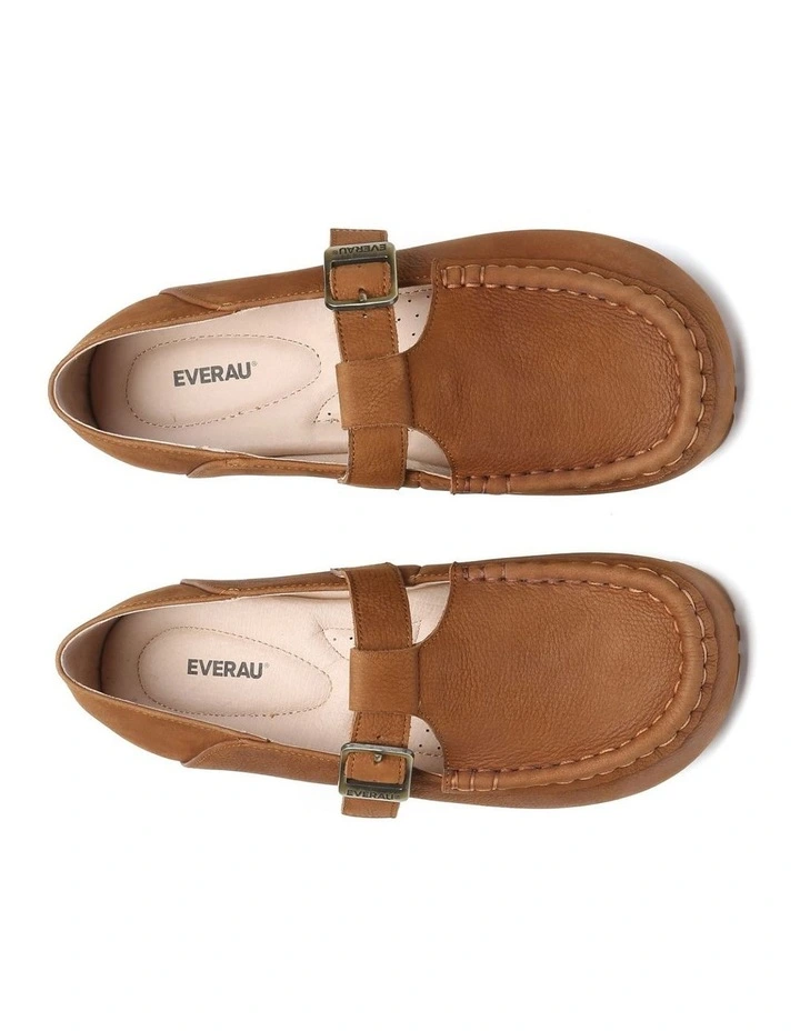 Everau Maria Unisex Adjustable Buckle Leather Loafers Flats image 5