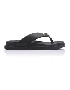 Bri Footbed Thongs - Black