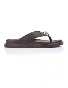 Bri Footbed Thongs - Chocolate Brown