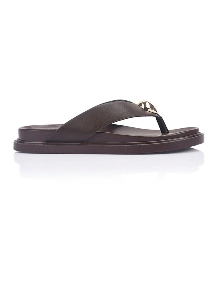 Bri Footbed Thongs - Chocolate Brown image 1