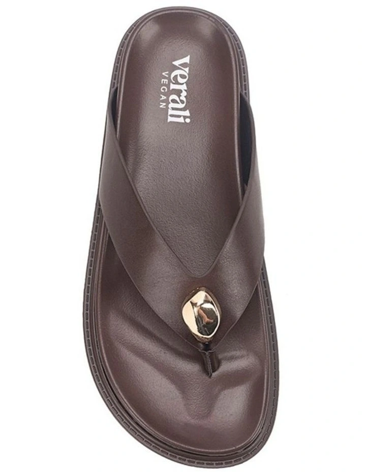 Bri Footbed Thongs - Chocolate Brown image 3