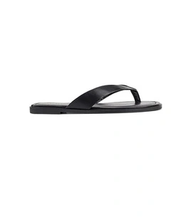 Melissa Flat Sandals - Black Leather