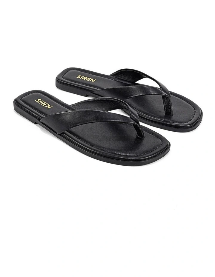Melissa Flat Sandals - Black Leather image 2