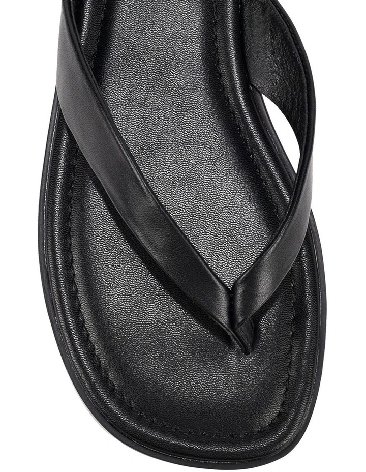 Melissa Flat Sandals - Black Leather image 3