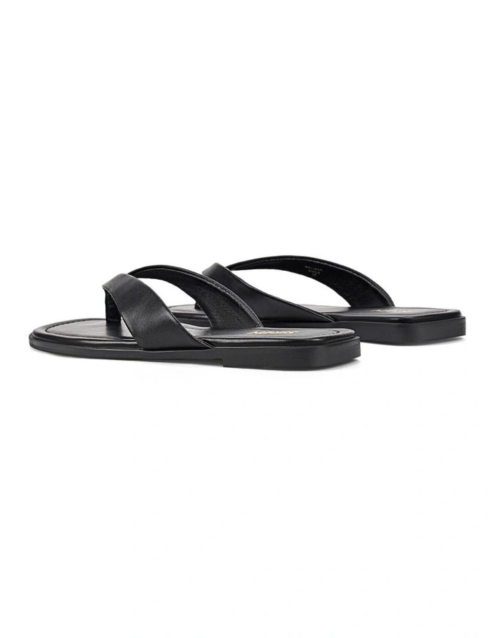 Melissa Flat Sandals - Black Leather image 4