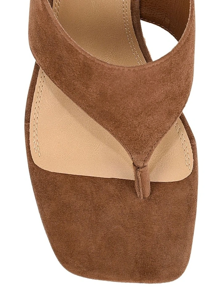 Aurelia Thong Wedges - Natural Raffia & Toffee Brown Suede image 3