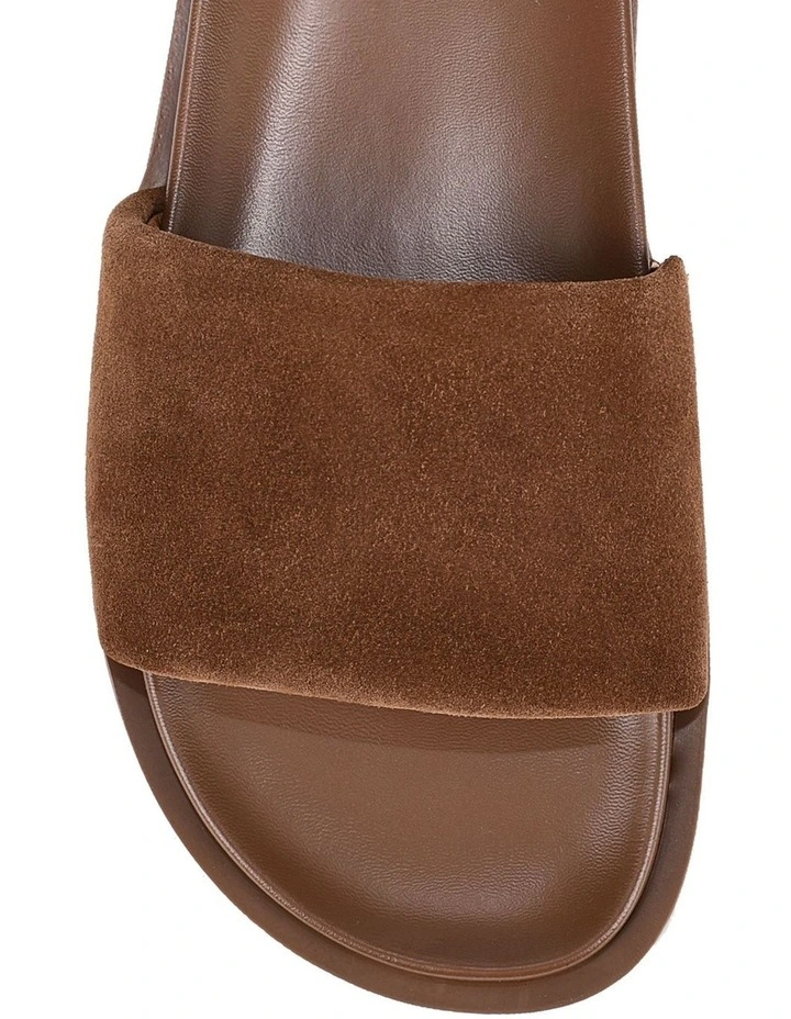 Lamar Footbed Slides - Toffee Brown Suede image 3