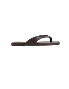 Melissa Flat Sandals - Chocolate Brown Leather
