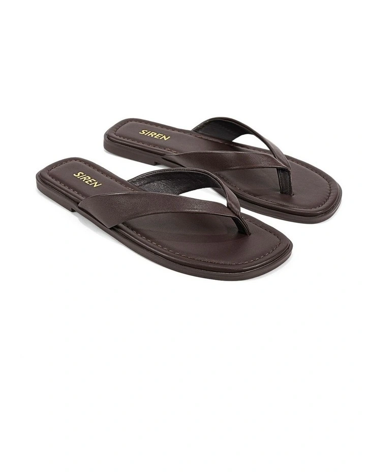 Melissa Flat Sandals - Chocolate Brown Leather image 2