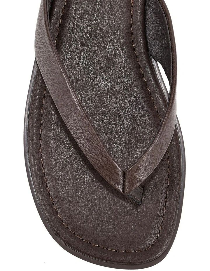 Melissa Flat Sandals - Chocolate Brown Leather image 3