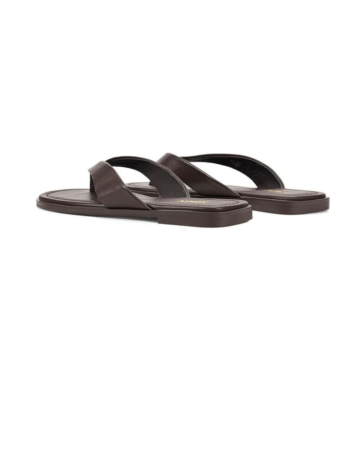 Melissa Flat Sandals - Chocolate Brown Leather image 4