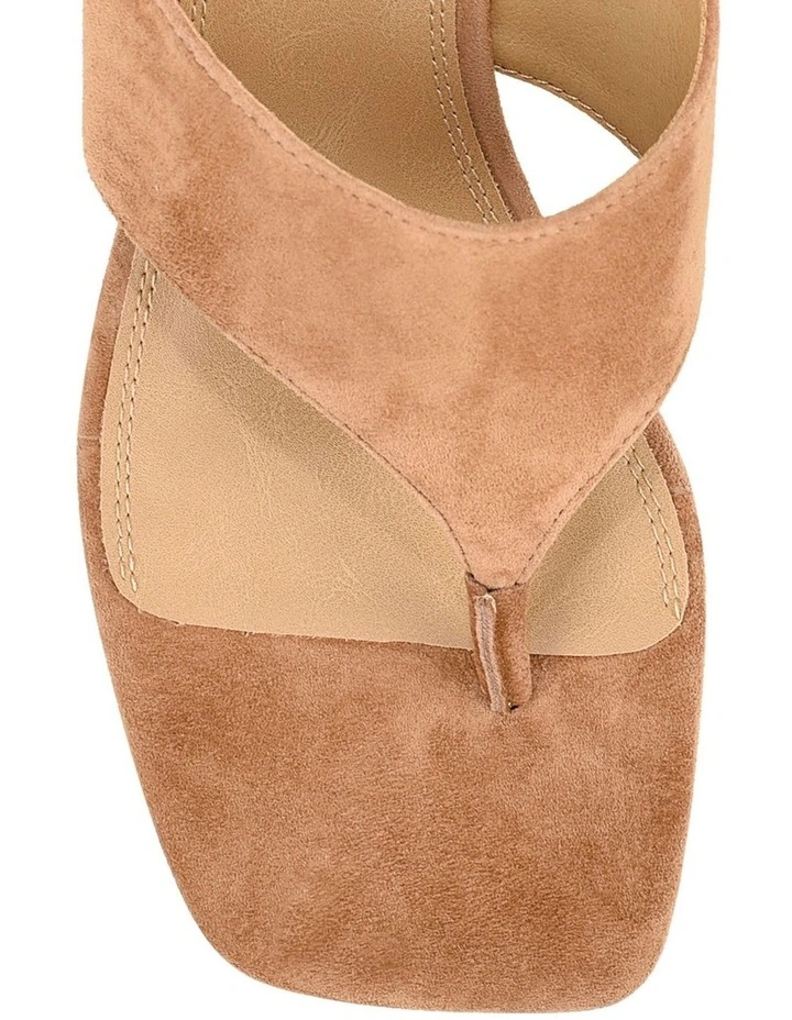 Aurelia Thong Wedges - Natural Raffia  & Camel Tan Suede image 3