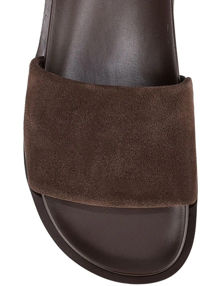 Lamar Footbed Slides - Chocolate Brown Suede image 3