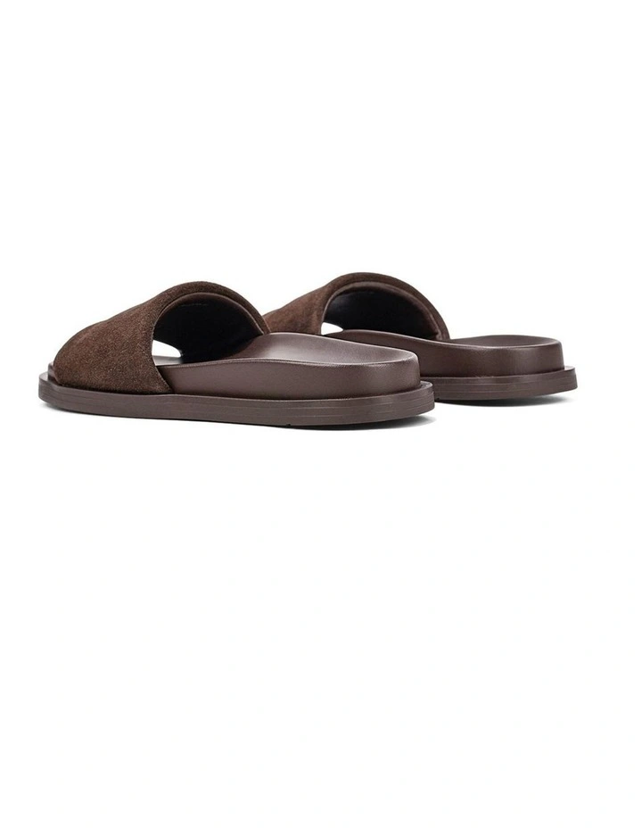Lamar Footbed Slides - Chocolate Brown Suede image 4