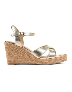 Remington Rope Wedges - Gold Metallic Leather