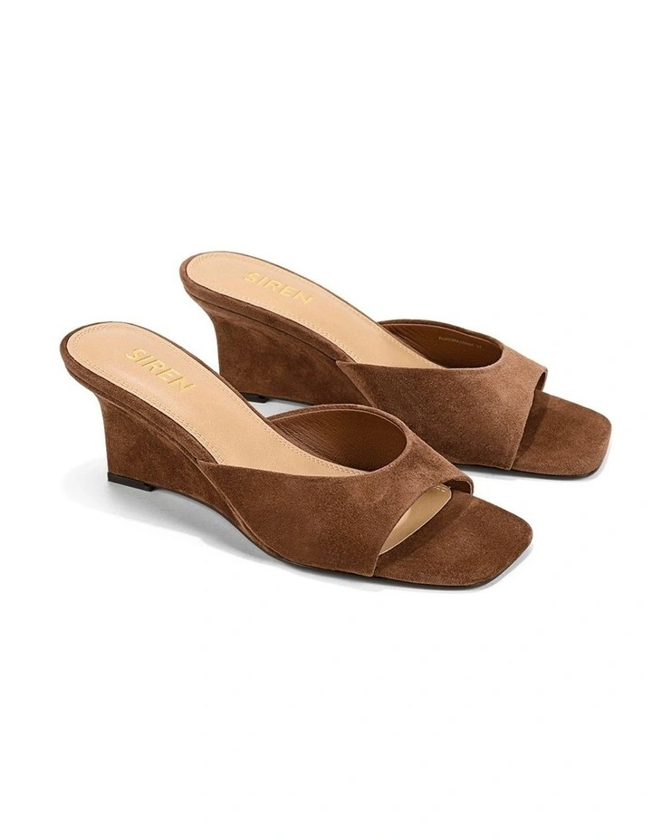 Aurora Mule Wedges - Toffee Brown Suede image 2