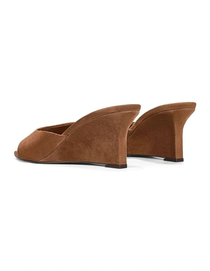 Aurora Mule Wedges - Toffee Brown Suede image 4