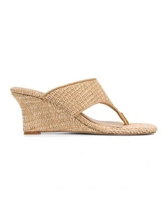 Aurelia Thong Wedges - Natural Raffia