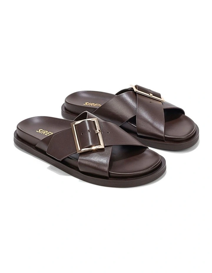 Lake Footbed Slides - Chocolate Brown Leather image 2