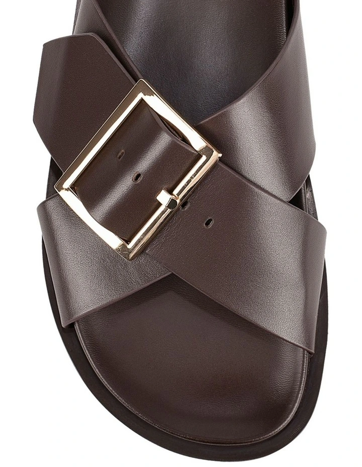 Lake Footbed Slides - Chocolate Brown Leather image 3
