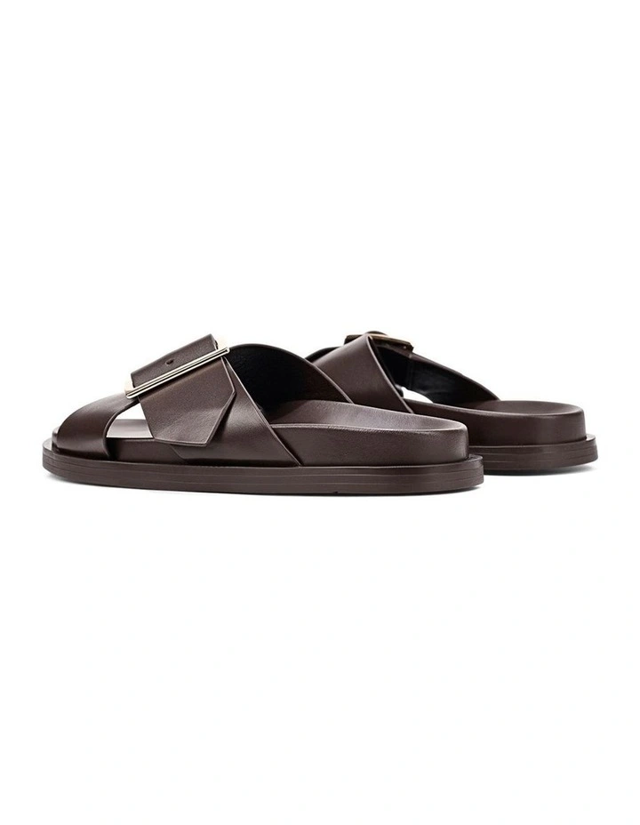 Lake Footbed Slides - Chocolate Brown Leather image 4